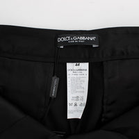 Black Cotton Stretch Torero Capris Pants