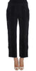 Black Cotton Stretch Torero Capris Pants