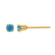 Swiss Blue CZ 14/20 Yellow Gold Filled Stud Earrings