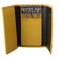 Yellow Leather Wallet Case Mens Finder Chain Keyring