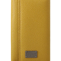 Yellow Leather Wallet Case Mens Finder Chain Keyring