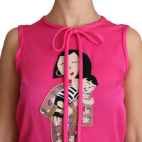 Pink Family Silk Tank  Mama Blouse Top Shirt