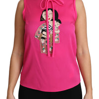 Pink Family Silk Tank  Mama Blouse Top Shirt