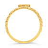 14K Yellow Gold Filigree 5mm Round Sapphire Cabochon Ring