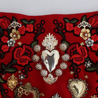 Red Silk Crystal Roses Shorts