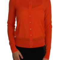 Orange Cardigan Lightweight Cashmere Sweater
