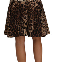 Brown  A-Line Leopard Print Skirt