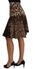 Brown  A-Line Leopard Print Skirt