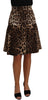 Brown  A-Line Leopard Print Skirt