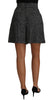 Gray Wool High Waist Mini Shorts Skirt