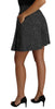 Gray Wool High Waist Mini Shorts Skirt