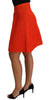 Orange Knitted Raffia A-Line Rayon Skirt