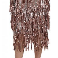 Sequin Embellished Fringe Midi Pencil Skirt