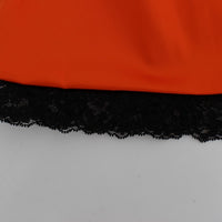Orange Black Lace Pencil Skirt