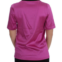 Pink Silk Stretch Top Blouse T-shirt