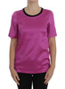 Pink Silk Stretch Top Blouse T-shirt