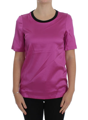 Pink Silk Stretch Top Blouse T-shirt