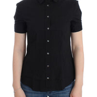 Black cotton shirt top