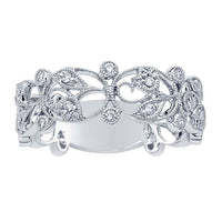 Diamond Filigree Wedding Band or Anniversary Ring