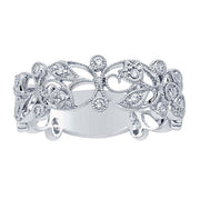 Diamond Filigree Wedding Band or Anniversary Ring