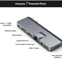 7-Port USB-C Hub for MacBook Pro 2016-2021
