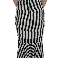 Black White Silk Stretch Dress