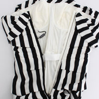 Black White Silk Stretch Dress