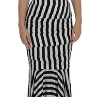 Black White Silk Stretch Dress