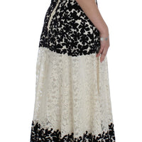 Floral Lace Ricamo Long Ball Maxi Dress