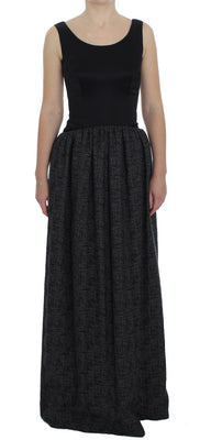 Black Gray Sheath Gown Full Length Dress