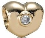 Pandora 750294D 14k Yellow Gold Heart with Diamond Charm