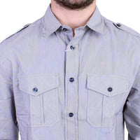 Blue striped casual shirt