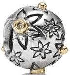 Pandora 790399DN Silver & Gold Flower Bead Charm