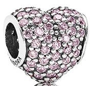 Pandora Pink Pave Heart Charm 791052PCZ Retired