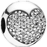 Pandora Love of My Life Pave Heart Clip 791053CZ Retired