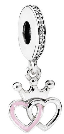 Pandora 791963CZ Crowned Hearts Dangle Charm