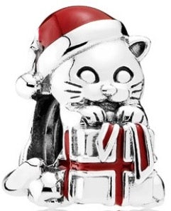 Pandora 792007EN39 Christmas Kitten Charm