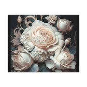 Baroque Soft Peach Rose on Canvas Gallery Wraps