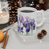 Irises All Around Ceramic White Mug 11oz