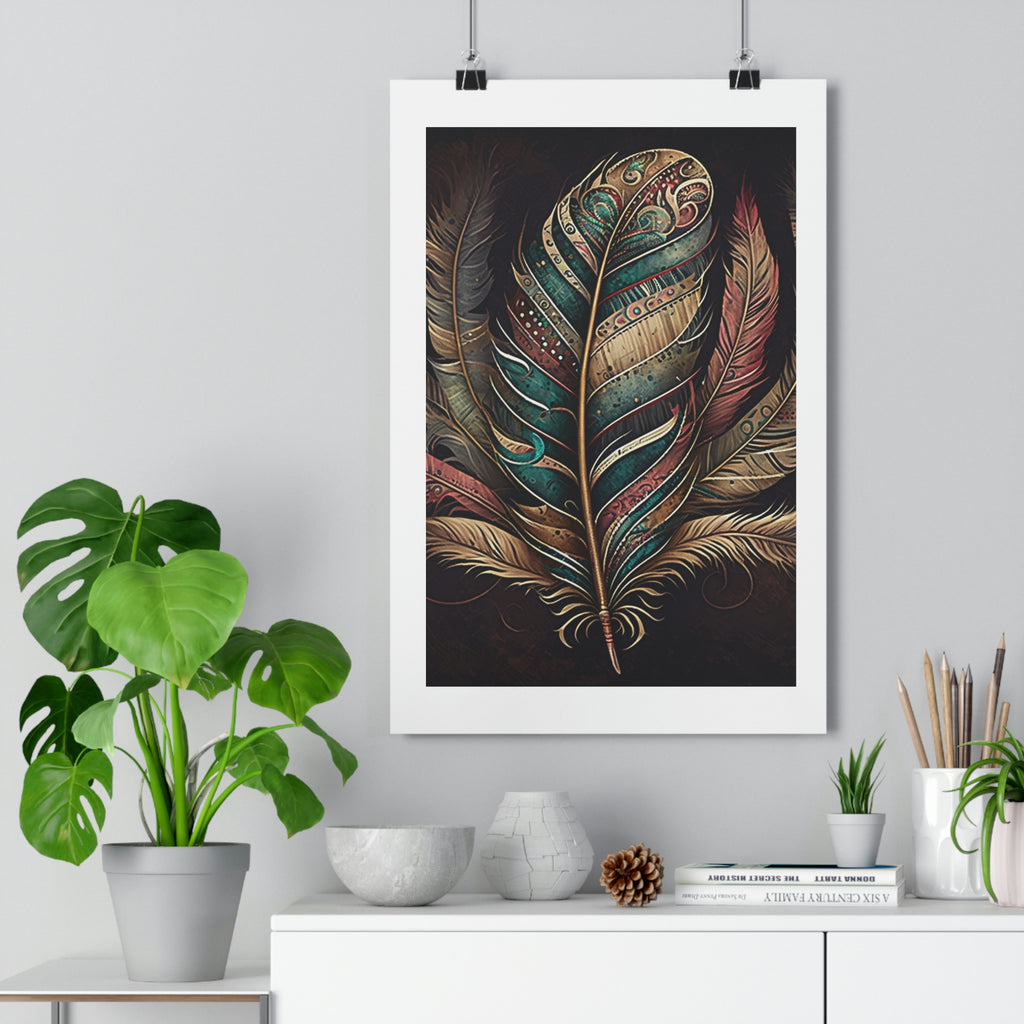 Bohemian Feather Premium Poster