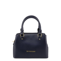 Trussardi - 76BTBQAL03 Leather Tote, Black, Blue, Red, Brown