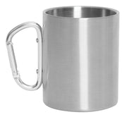 Insulated Stainless Steel Portable Camping Mug With Carabiner Handle – 15 oz