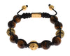 CZ Brown Tigers Eye 925 Silver Bracelet