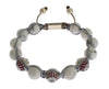 Red CZ Howlite Sterling 925 Silver Bracelet