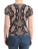 Brown snake printed top