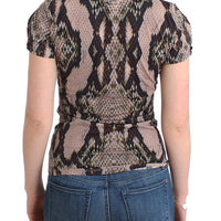 Brown snake printed top