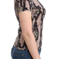 Brown snake printed top