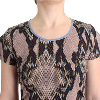 Brown snake printed top