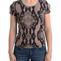 Brown snake printed top