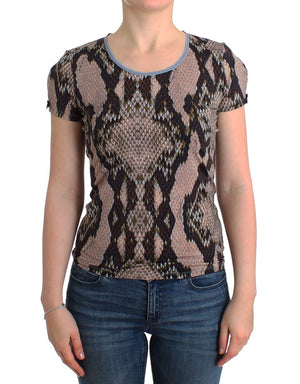 Brown snake printed top